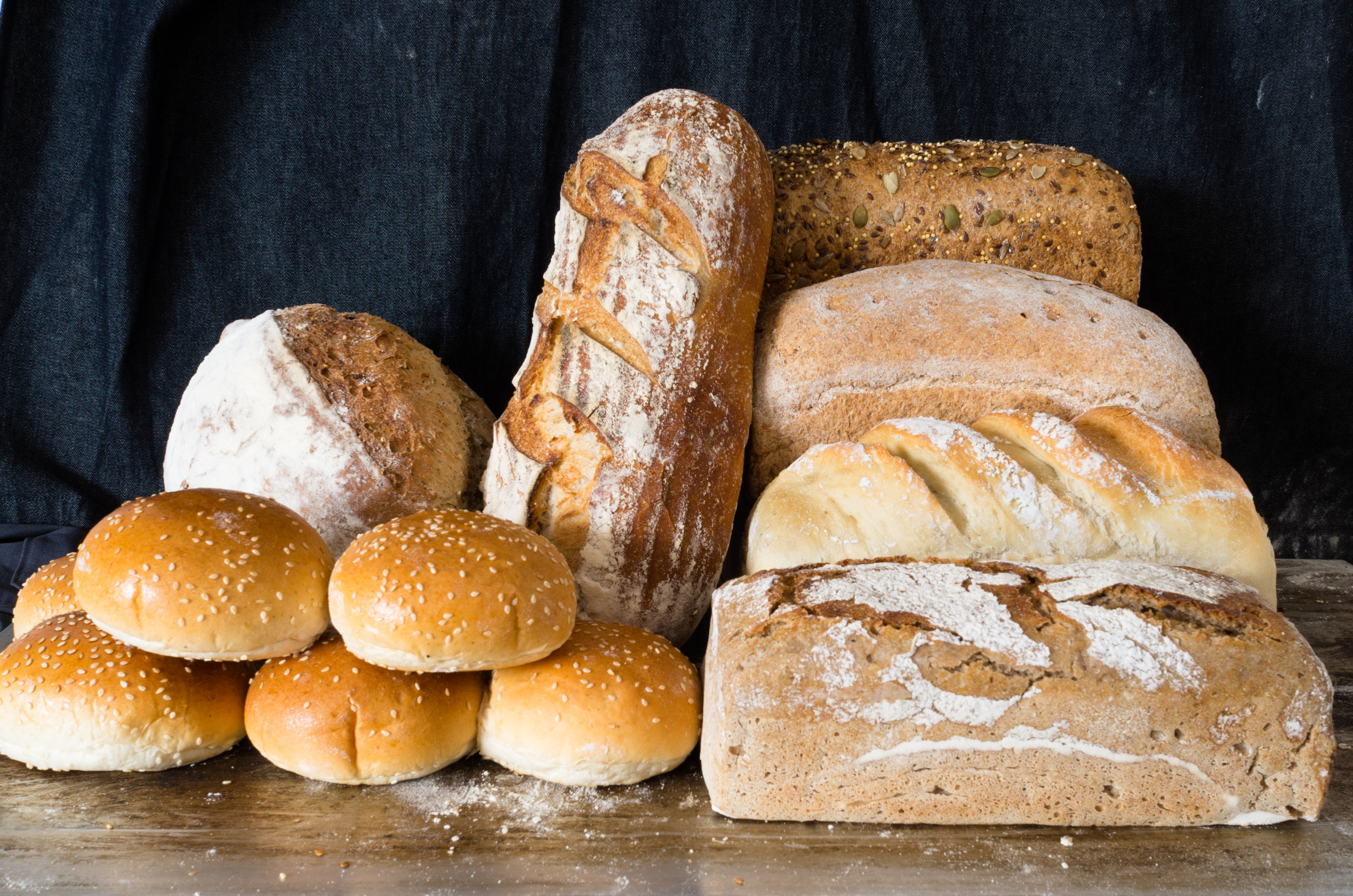 A selection of white breads