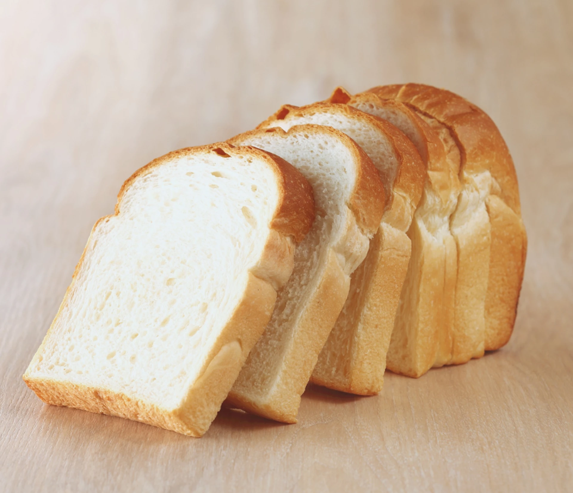 Sliced white bread on a table